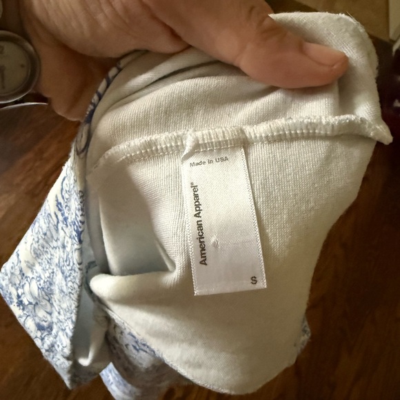 American Apparel Blue and White Floral Fabric Dress BodyCon - Picture 3 of 4